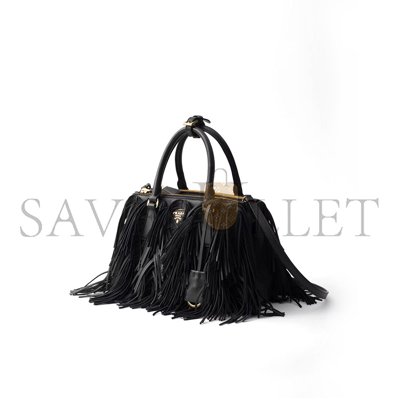 Pra*a galleria small leather bag with fringe 1ba896 (24.5*18.5*11cm)